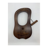 Lyre Harp 10 Metal Strings Engraved Welsh Celtic Dragon Free Tuning Key And Case