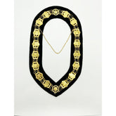 Masonic Regalia Order of Eastern Star Patron Gold Metal Chain Collar On Black Velvet