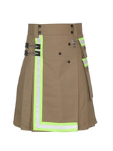 Men's Scottish Fire fighter Khaki Utility Kilt Fireman Tactical Kilt