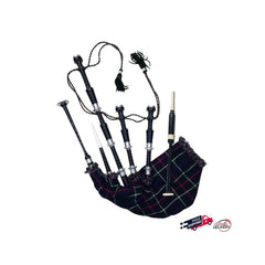 Scottish Bagpipe Mackenzie Tartan Silver Mounts Rosewood Highland Bagpipe