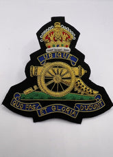 King’s Crown Royal Artillery Blazer Badge RA Embroidered Bullion Wire King Crown Blazer Badge