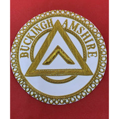 Masonic Apron Badge Buckinghamshire Hand Embroidered With Bullion & Wire Badge