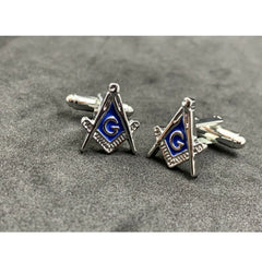 Masonic G Symbol Cufflinks Square And Compass Lodge Gift Silver Cufflinks