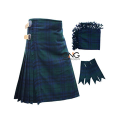 Scottish Keith Tartan 8 Yard Kilt for Men with Matching Flashes and Fly plaid
