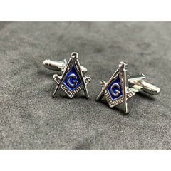 Masonic G Symbol Cufflinks Square And Compass Lodge Gift Silver Cufflinks