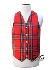 Men's Wedding Wallace Tartan Vest 5 Button Scottish Kilt Waistcoat