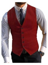 Men's Wedding Burgundy Wool 5 Button Vest Scottish Kilt Waistcoat