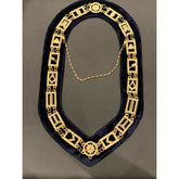 Masonic Raglia Grand Lodge Gold Metal Chain Coller On Purple Cloth