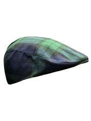 Scottish Men's Black Watch Tartan Flat Hat Elastic Fitting Tartan Cap