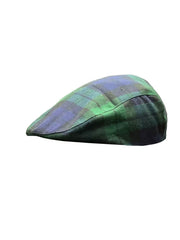 Scottish Men's Black Watch Tartan Flat Hat Elastic Fitting Tartan Cap