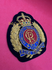 King’s Crown Royal Engineers Blazer Badge RE Hand Embroidered Bullion Wire Badge
