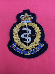 RAMC Blazer Badge Royal Army Medical Corps Embroidered Bullion Wire Blazer Badge