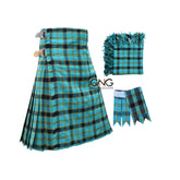 Scottish Highland Dragon 8 Yard Kilt for Men with Matching Flashes and Fly plaid
