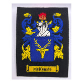 Harvey Family Crest Badge Hand Embroidered Bullion and Wire Family Crest Badges