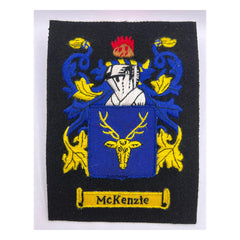 Harvey Family Crest Badge Hand Embroidered Bullion and Wire Family Crest Badges