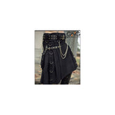 Scottish Black Gothic Tactical Kilt Utility Chain Fashion Kilt For Men 28" - 62"