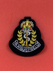 REME Officers Bullion And Wire Embroidered Side Cap Badge On Black Cloth