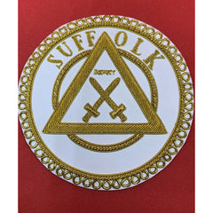 Masonic Apron Badge Suffolk Hand Embroidered Bullion And Wire Apron Badges