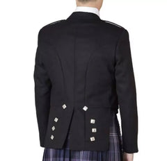 Men’s Scottish Black Prince Charlie jacket and 5 button waistcoat