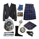 Men's Argyle Jacket 11 PCS Scottish Outfit Traditional Highland Kilt Outfit Set