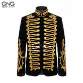 Men's Braided Hussar Velvet Jacket Military Gold Braided Jacket