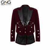 Men's Velvet Prince Charlie Kilt Jacket with Matching Waistcoat and Silver Buttons