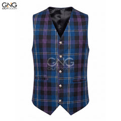 Men's Wedding Pride of Scotland Tartan Vest 5 Button Scottish Kilt Waistcoat