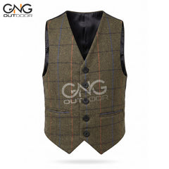 Men's Argyle Tweed Jacket with Gauntlet Cuffs, Scottish Highland Blazer, Tartan Formal Coat