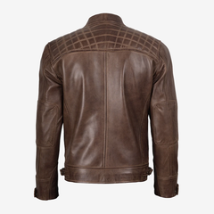 Brown Cafe Racer Men's Leather Jacket