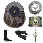 Stage Head Sporran Six Pieces Kilt Set Scottish Kilt Antique Sporran Outfit