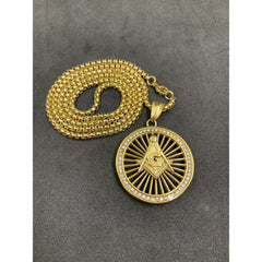 Masonic Square And Compass Gold Plated Neck Pendant Unisex Masonic Neck Pendants