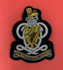 The Queen’s Royal Hussars Blazer Badge QRH Handmade Bullion & Wire Blazer Badge