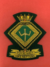 HMS Neptune Royal Navy Blazer Badge Royal Navy Embroidered Bullion Wire Badges