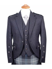 Men’s Scottish Charcoal Grey Argyle kilt jacket wedding kilt jacket