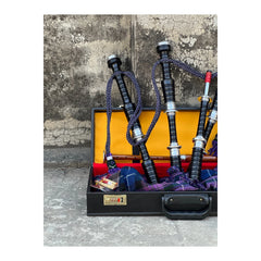 Full Size Black Pride of Scotland Bagpipe Rosewood Silver Mounts Bagpipe