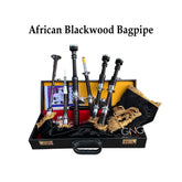 Full Size African Blackwood Highland Bagpipe Silver Mounts Bagpipe With Hardcase