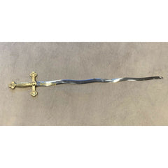 Masonic Ceremonial Snake Flaming Blunt Sword Square Compass Gold Handled Sword