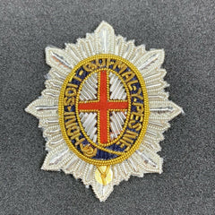 Coldstream Guards Officers Embroidered Cap Badge Handmade With Bullion And Wire