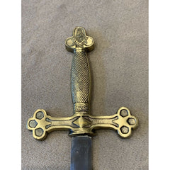 Masonic Ceremonial Snake Flaming Blunt Sword Square Compass Gold Handled Sword