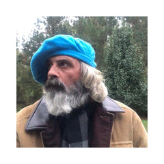 Sky Blue Alpaca Wool Bonnet Scottish Tam Beret Hat Kilt Tartan Accessory