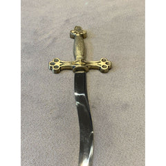 Masonic Ceremonial Snake Flaming Blunt Sword Square Compass Gold Handled Sword