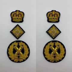 Hand Embroidered With Gold Bullion Wire Rank Set Shoulder Rank Badges