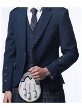Men’s Scottish Navy blue wool kilt Argyle jacket and 5 button waistcoat