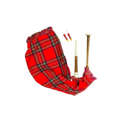 Scottish Goose Bagpipe Chesham wood Brown Color Royal Stewart Cover Ivory Mount