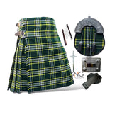 Scottish Men's 5 Pieces Tartan Kilt Sporran Outfit Wedding Kilt Set