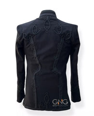 Napoleonic Black Wool Military Jacket Steampunk Military Jacket Tunic Jacket
