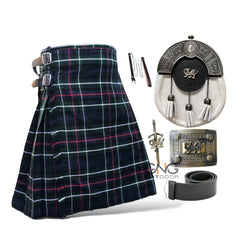 Scottish Men's 5 Pieces Dragon Kilt Sporran Outfit Wedding Kilt Set