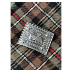 Scottish Shamrock kilt Belt Buckle Chrome Finish Celtic Belt Buckle