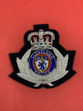 Cleveland Police Hat Badge British Police Hand Embroidered Bullion Wire Cap Badge