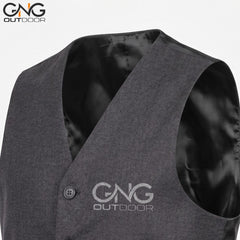 Men's Wedding Dark Grey Wool 5 Button Vest Scottish Kilt Waistcoat